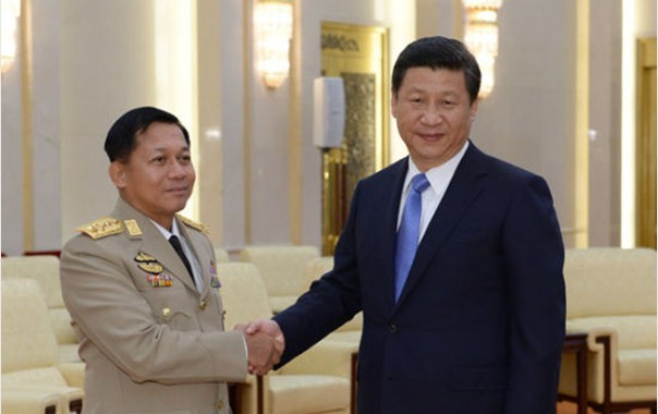 習近平會見緬甸國防軍總司令敏昂萊