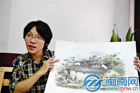小施和他的作品，安溪龍涓土堡