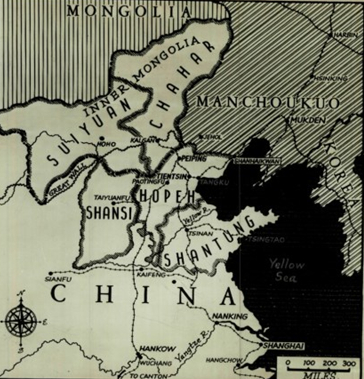 1937年，中國北京及周邊地圖。