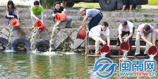 魚苗被倒入惠女水庫